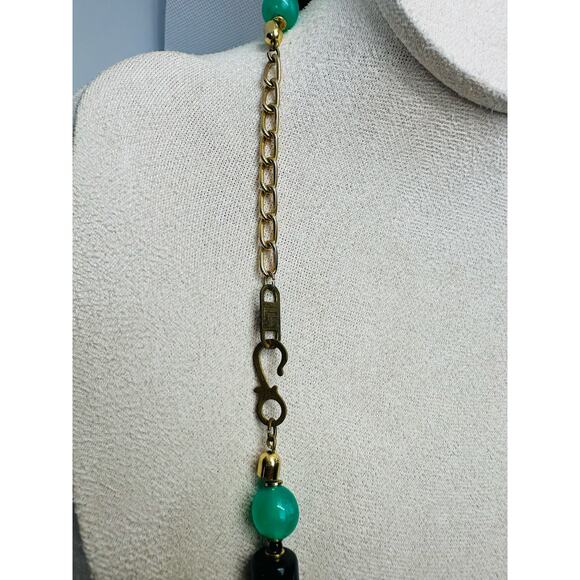 Vintage Signed ELLELLE Beaded Statement Necklace  Made in Italy - Picture 5 of 5